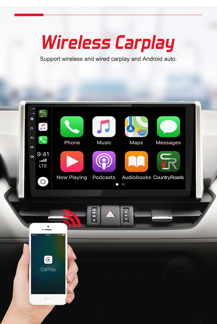 Wholesale Android 10 Car multimedia player with 4+64GB wireless carplay 9inch 10inch universal Android car video