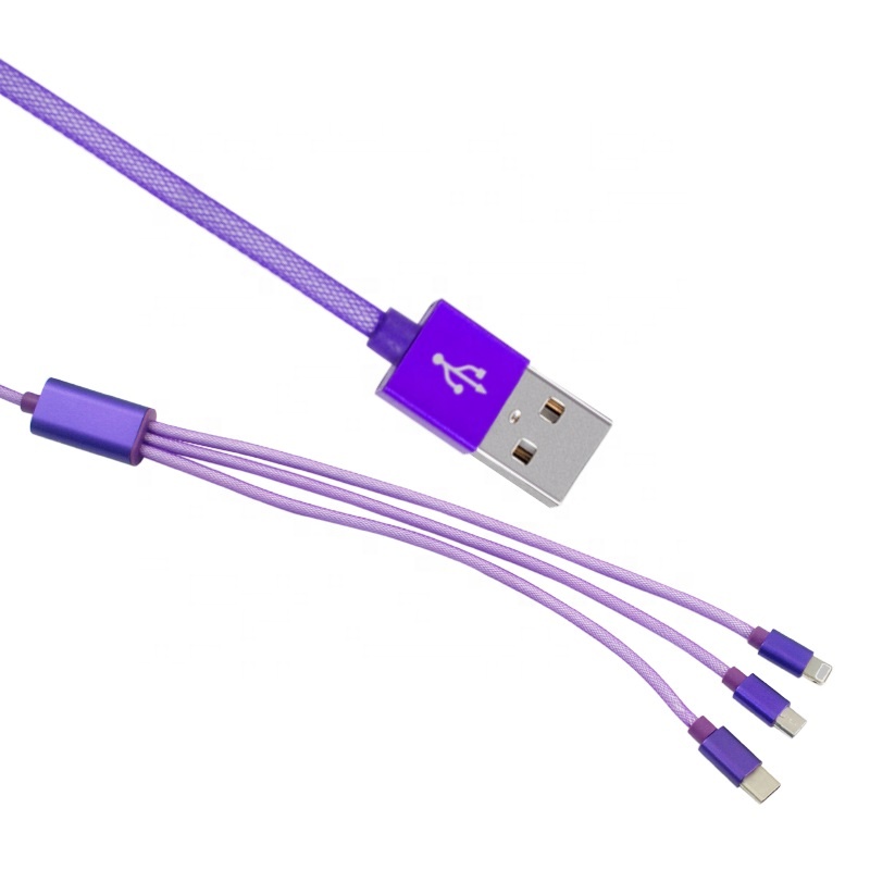 MIUSB Хиты продаж 2020 для Amazon 2 м все в одном зарядном устройстве кабель с круглым открытым чистая шнур зарядного устройства для мобильных телефонов