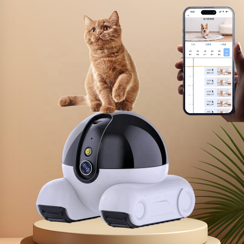 Pet Security Monitors Connection 2.4G 4G Wifi Pet Companion Toy With Camera Cat Dog Toy Smart Companion Robot For Pets