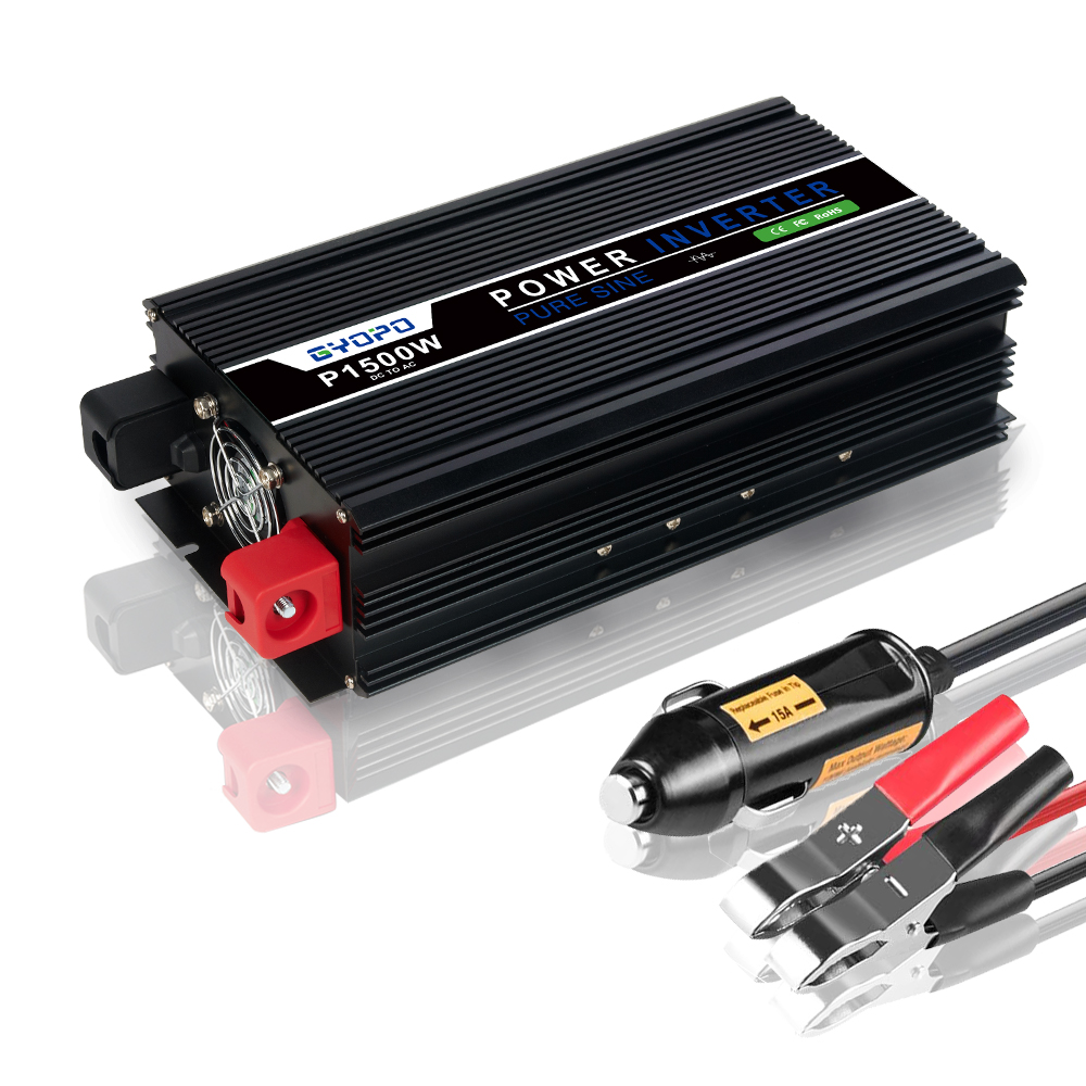 1500w 2000w 2500w 3000w 12v 24v 48v to 110v 220v DC to AC Pure Sine Wave Inverter for Car