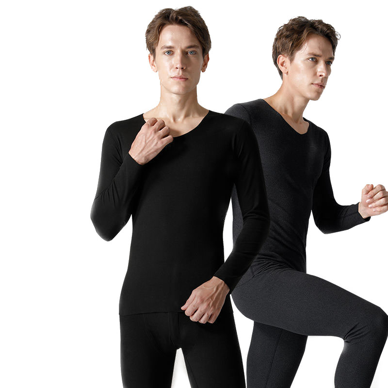 Autumn Winter 2021 Men Double-sided DE Velvet Thermostatic High Stretch Thermal Underwear Set