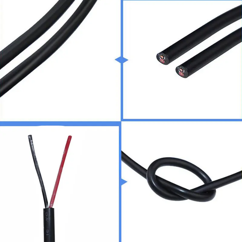 1M 2Pins DC Power Cable Copper Wire Insulated Electrical PVC Extension cord for USB Fan LED Strip Cable 22/24/26/28AWG 1A 2A 3A