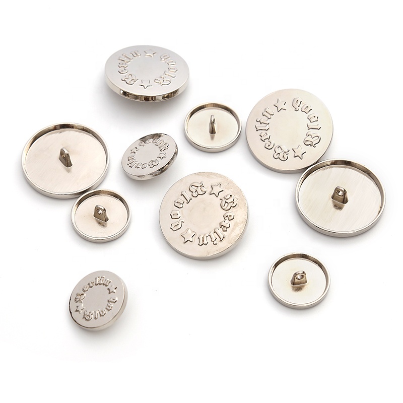 Custom Shank Type Sew Button With Hang Plating Silver Color