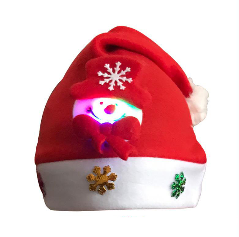 Christmas Funny Snow Xmas Tree Decoration Mini Santa Merry Christmas Hat With Led Light