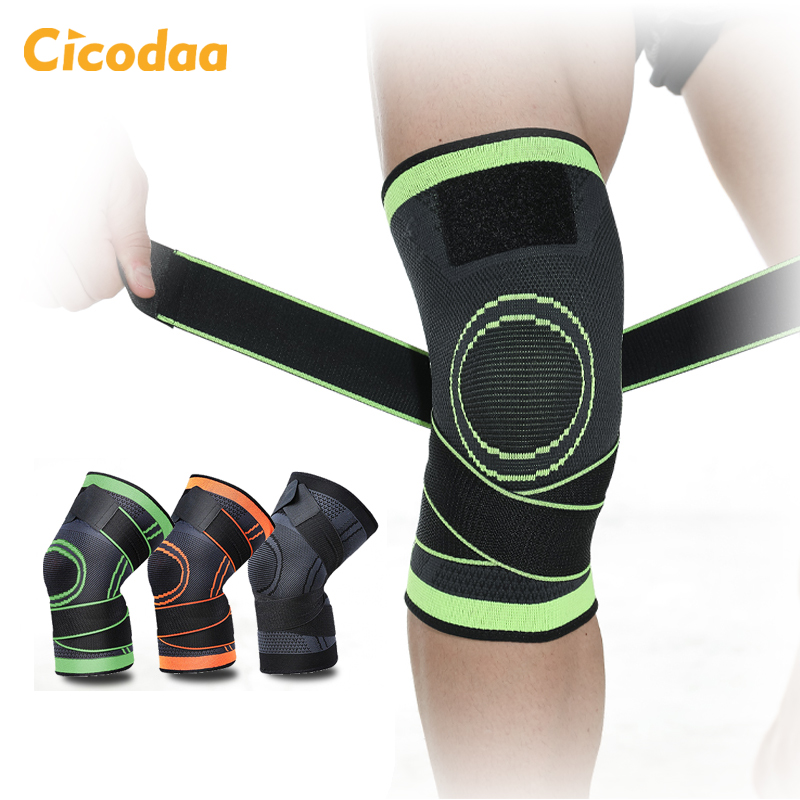 Cicodaa Manufacturer 3D Knitted Elastic Nylon Knee Support Sleeve Compression elastic sport protect knee sleeves knee brace