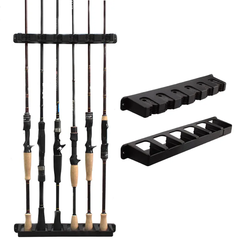 Wall Display16 Holes Holder Storage Fishing Rod Racks Vertical Horizontal 6 Rod Holder Pole Support Stand For Fishing Rod Racks