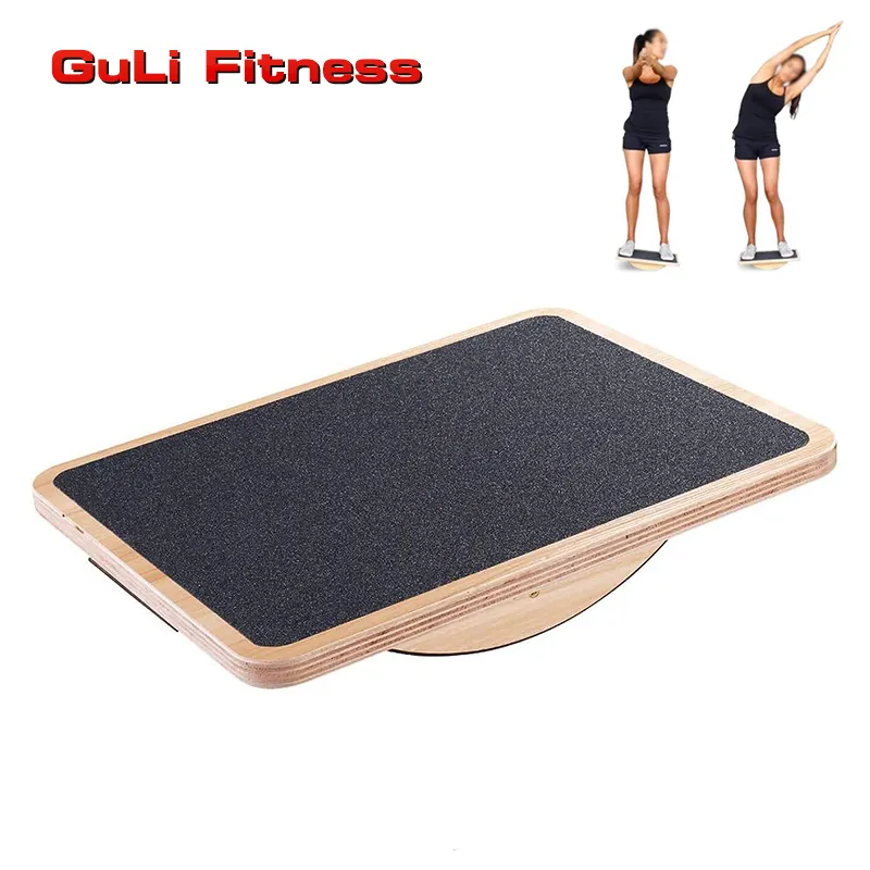 Guli Fitness Professional Wooden Balance Board OEM/ODM Rocker Board Wood Standing Desk Anti Slip Roller