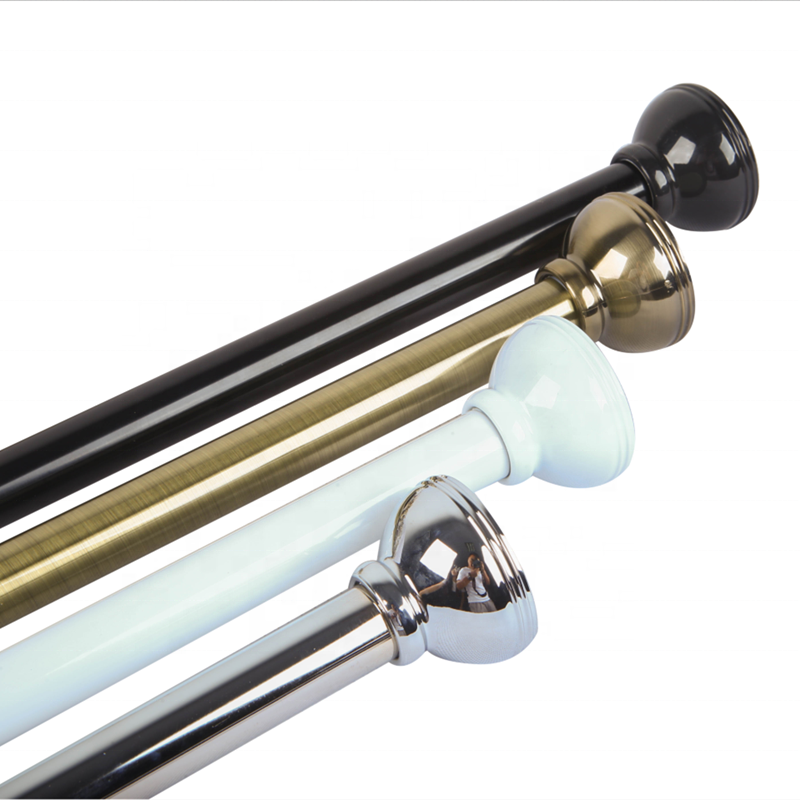 Low price portable telescopic plastic finials extendable shower curtain rod for bathroom
