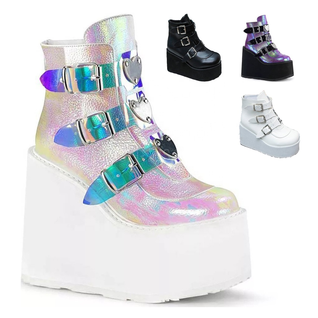 2021 new autumn winter extreme lether goth gothic ankle demonia platform heel boots shoes for women ladies