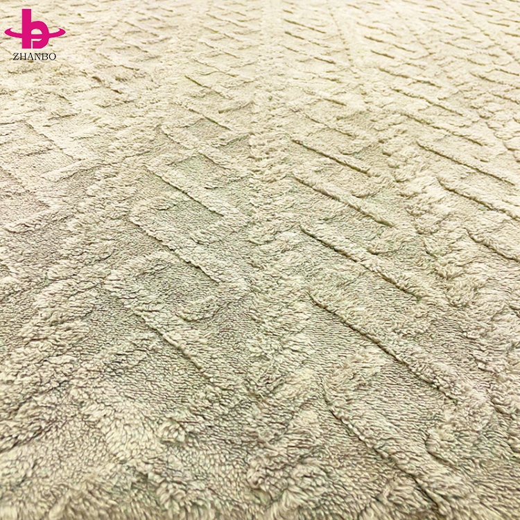 Factory Direct Sherpa 3D Jacquard plush Fleece Fabric OME Two-side Warm Soft Plush Fleece Jacquard Sherpa Fabric