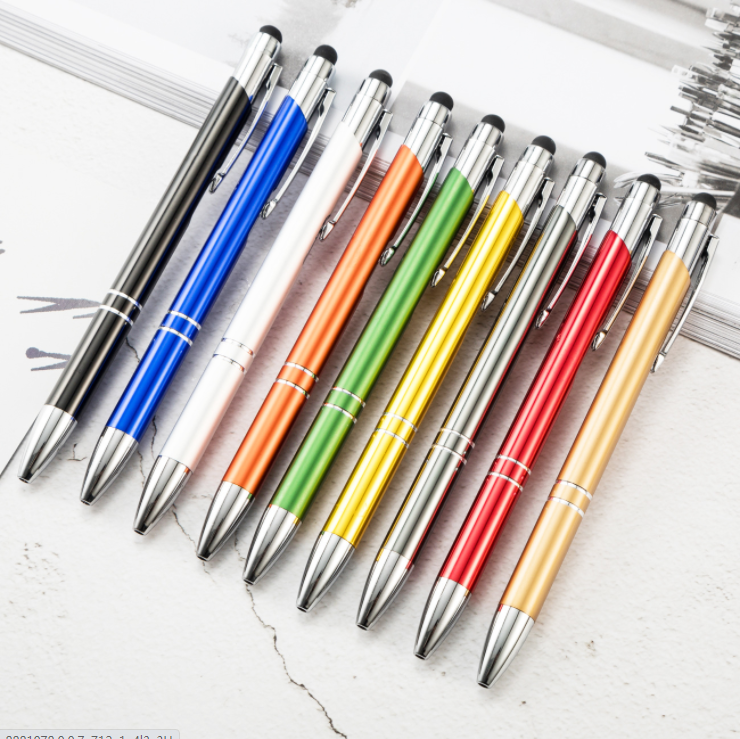 Spot Supplies Metal Multifunctional Stylus Pen Multi-colored Push Action Pen for All Brands Touch Screen Electronic Products