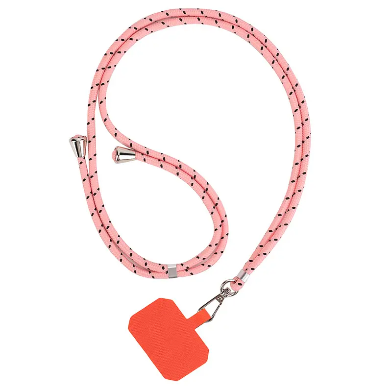 Hot Sale Long Crossbody Halter Strap Cell Phone Chain Customize Nylon Rope Mobile Lanyard Phone Case Chain with Fixed Card