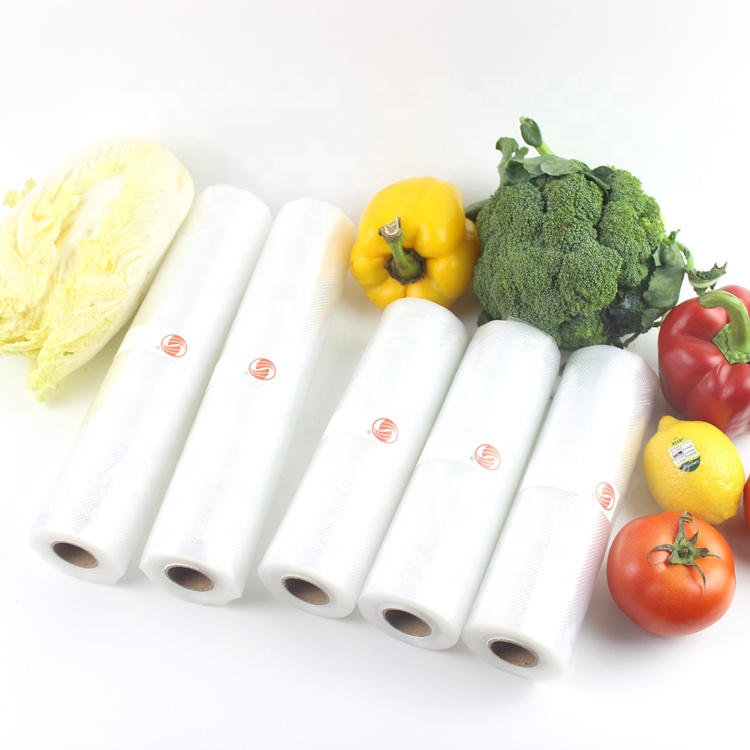 Китайский поставщик, заводская цена, рулоны для упаковки пищевых продуктов, высокопрозрачные рулоны для вакуумного упаковщика с тиснением