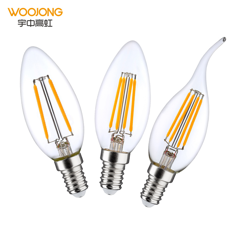 Woojong C37 G45 A60 ST64 G80 G95 G125 220-240V чистого золота, освещение с регулируемой яркостью чайных свечей с мерцающим светом светодиодные свечи