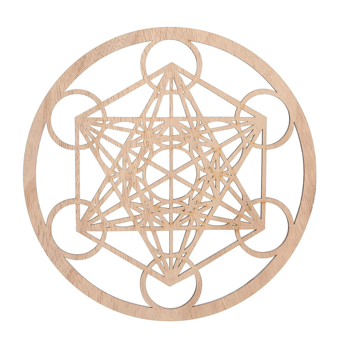 Куб Metatron's с кристальной сеткой, 11,8 дюйма, настенное искусство и домашний декор, деревянная настенная скульптура для медитации, энергетический баланс
