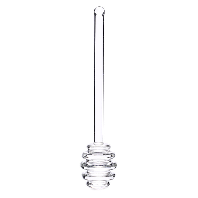 wholesale price high end reusable 15cm glass honey dipper Stick for Dipping Honey Syrup Jam