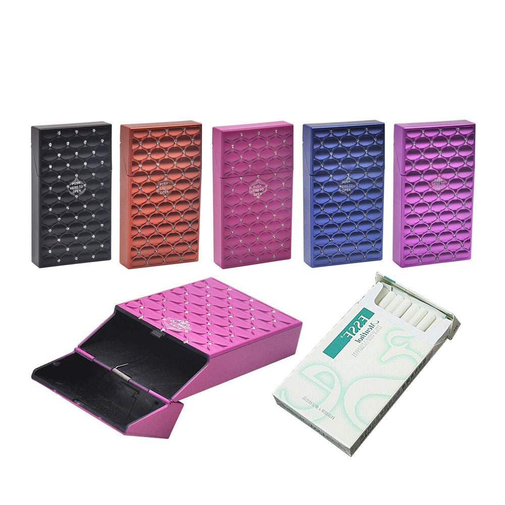 Wholesale Aluminum cigarettes box for Women smoking accessories Pack 20pcs Custom Logo cigarette case