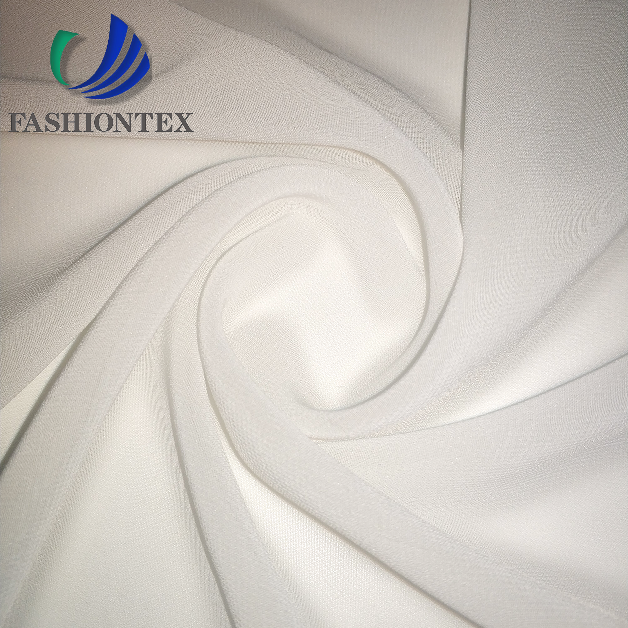 Fashiontex 75D normal chiffon white in stock 100% polyester chiffon fabric
