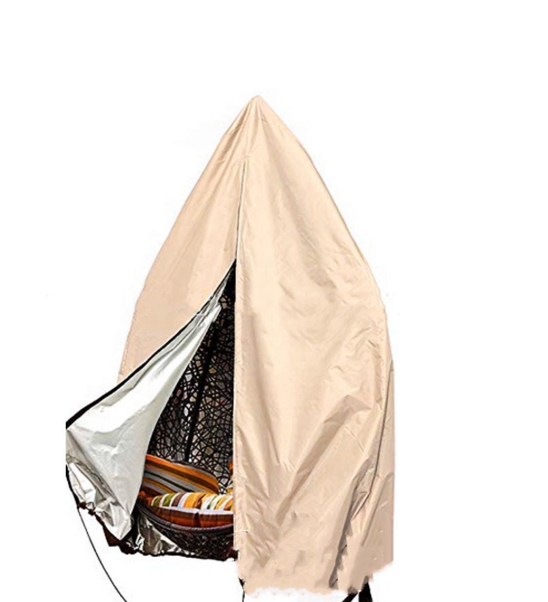 Outdoor courtyard rainproof swing cover eggshell style single seat waterproof egg hanging chair cover