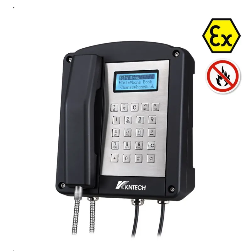 Explosion proof telephone Ethernet black phone Industrial Wall Mounting KNTECH EX IECEX Handsets Keypad Intrinsically safe Phone