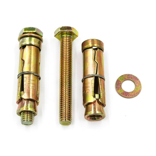 Carbon steel expansion bolt M6 M8 M10 M12 wedge anchor bolt 3pcs / 4 pcs shield fixed expansion rawl bolt