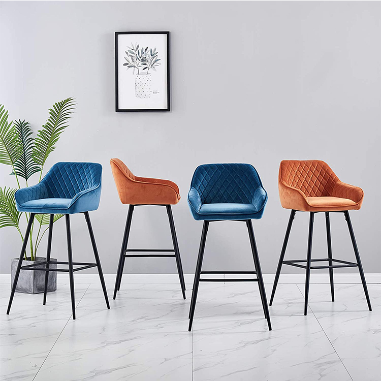 Bar Stools Luxury Furniture Restaurant Nordic Kitchen Cheap High Chair Counter Modern Bar Stools With Back