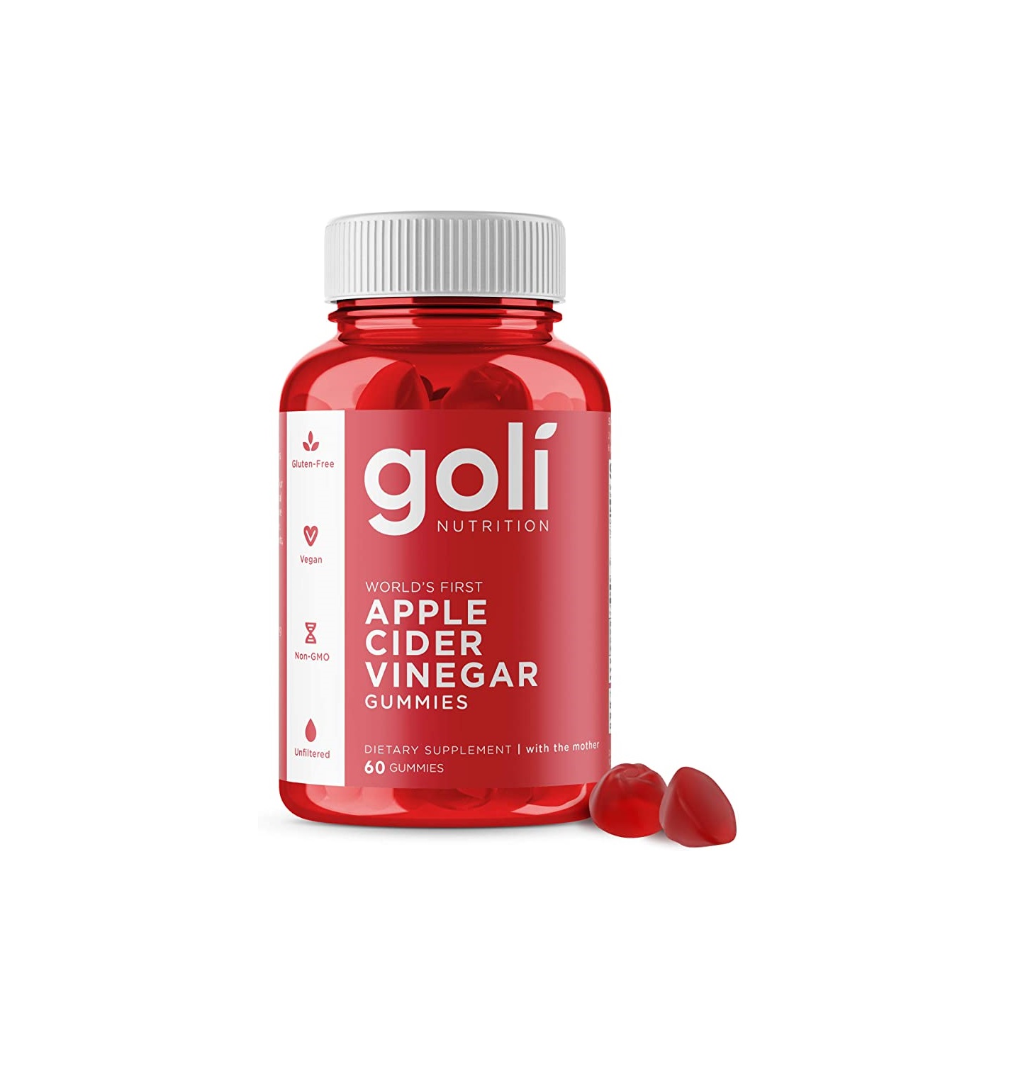 Apple Cider Vinegar Gummy Vitamins by Goli Nutrition - Immunity Detox 1 Pack, 60 Count, with The Mother, Gluten-Free, Vegan