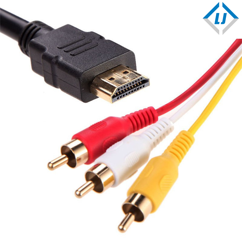 1,5 м Hdmi штекер к 3RCA AV видео компоненты преобразователь кабель адаптер для DVD HDTV STB 1080P