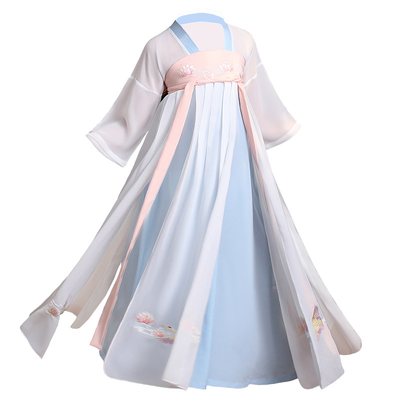 Летнее платье Hanfu для девочек, детская одежда в китайском стиле, костюм Тан, супер сказочный костюм