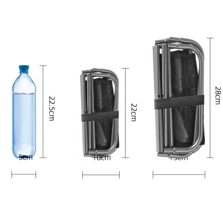 Outdoor beach traveling retractable folding camping chair portable stainless aluminum folding fishing stool for adults