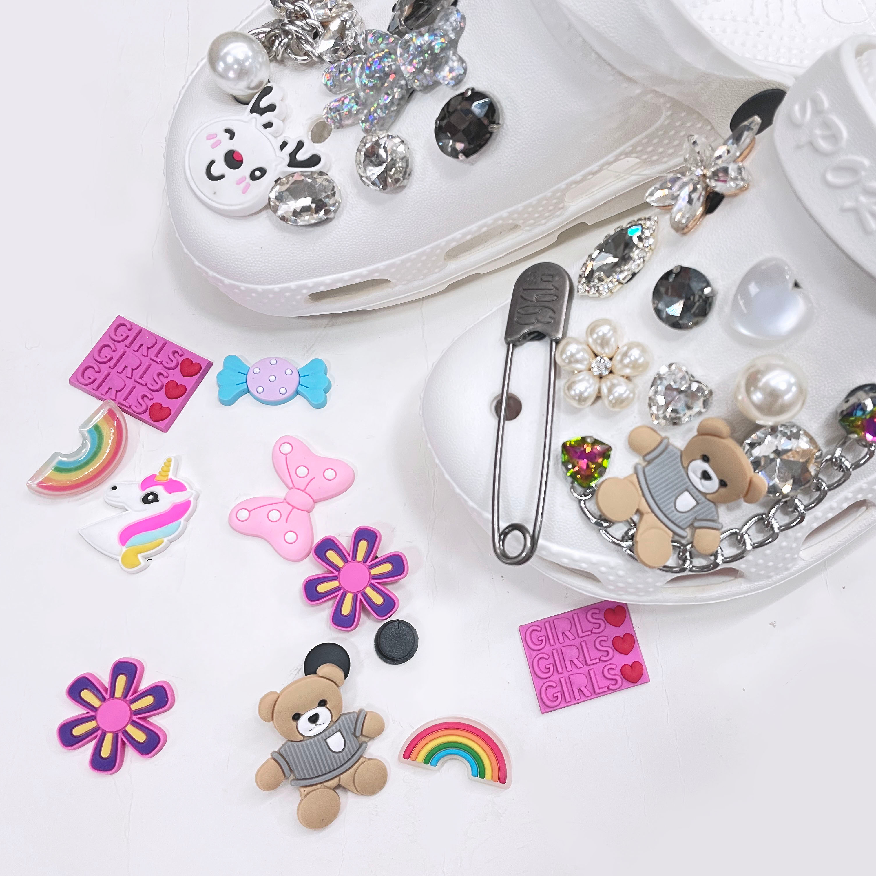 New trend shoe accessories very popular shoe logo lovely girl decorative shoe accessories