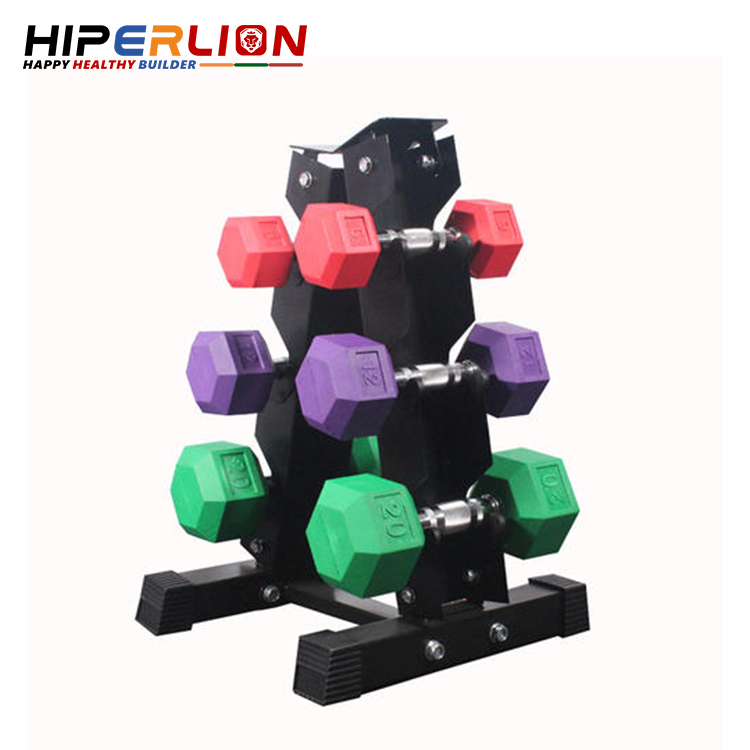 Hot Coloured Color Pink Weights Gym 25 lbs 40kg Pounds 10kg Dumbells Set Rubber Encased Hex Dumbbells With Racks