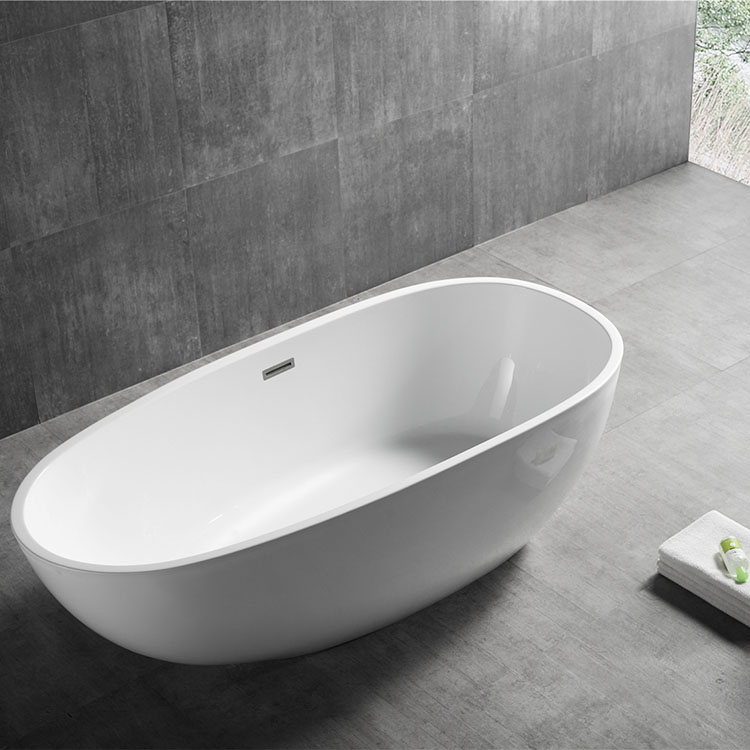 Modern Style White Freestanding Ceramic Bathroom Bathtub