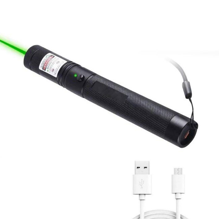 Powerful USB Rechargeable 532nm Green Beam Laser With 303 Star Cap Built-in 18650 Battery