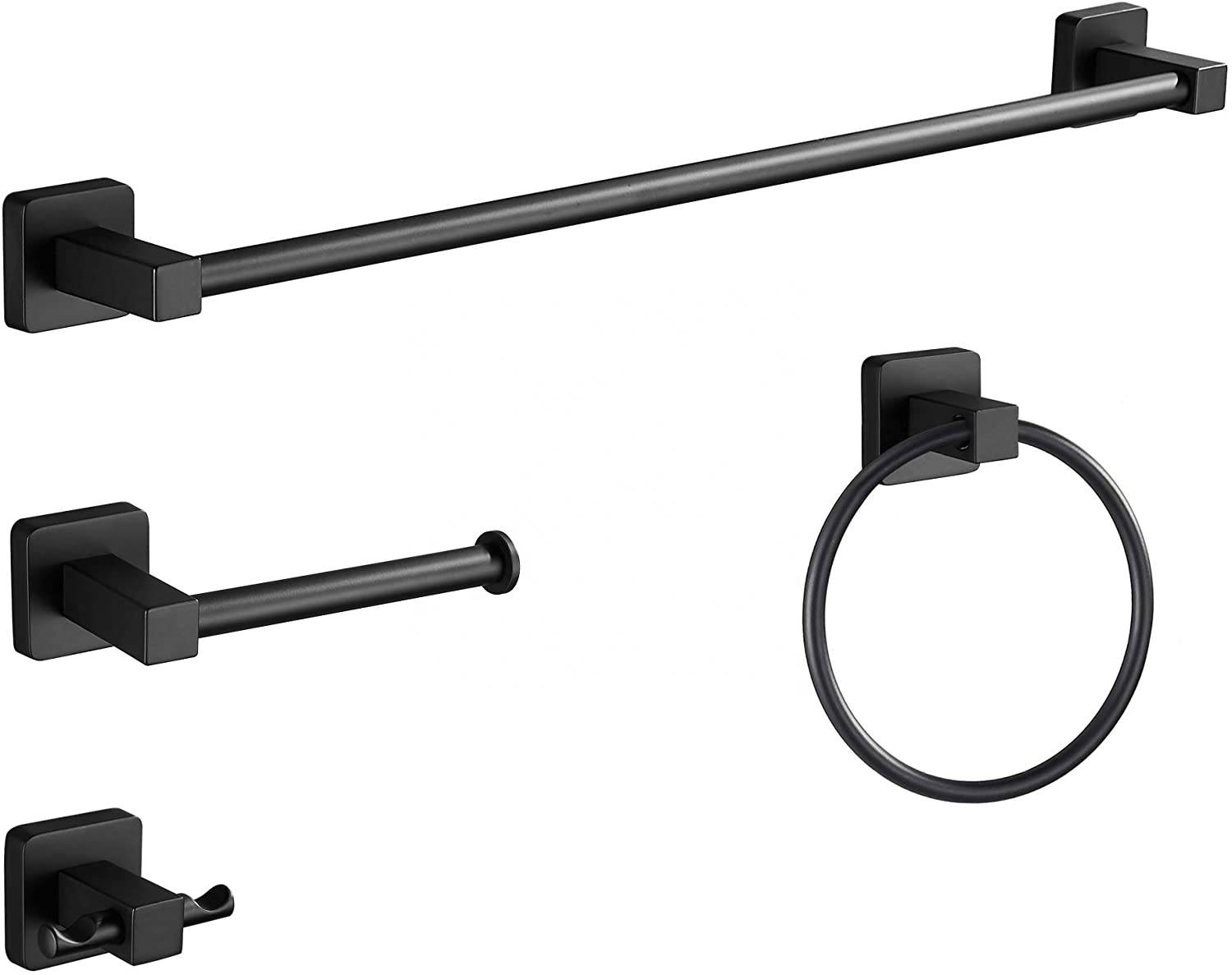 Washroom Zinc toilet hardware accessories 4 piece set of bathroom fittings Black