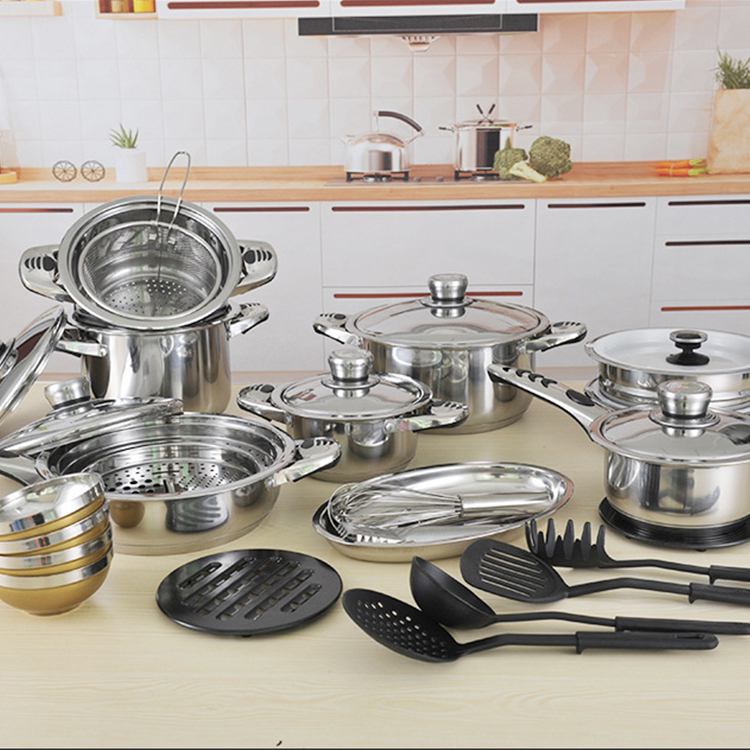 33pcs Modern Good Quality Luxury Kitchen Cooking Utensil Sets Accessories Non-stick Pot Cookware Sets