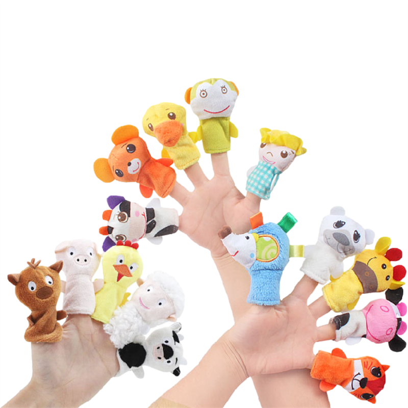 interactive education Animal Finger Puppets Plush Toy Tell Story Props Cute Cartoon Dolls Hand Puppet For Kids Children Toys