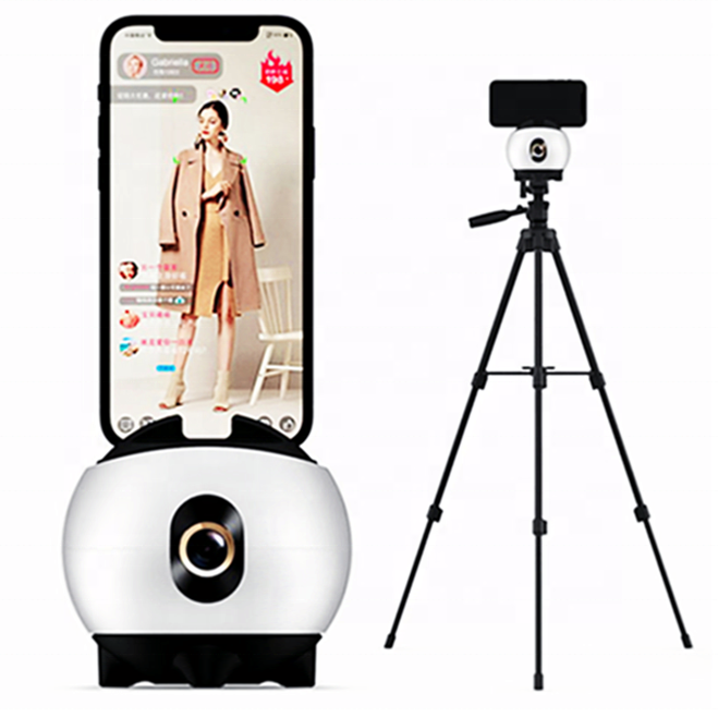 Factory In Stock Rechargeable Usb Rotation Ptz Smart Shooting Ai Auto Face Body Tracking Mobile Phone Holder For Smartphone