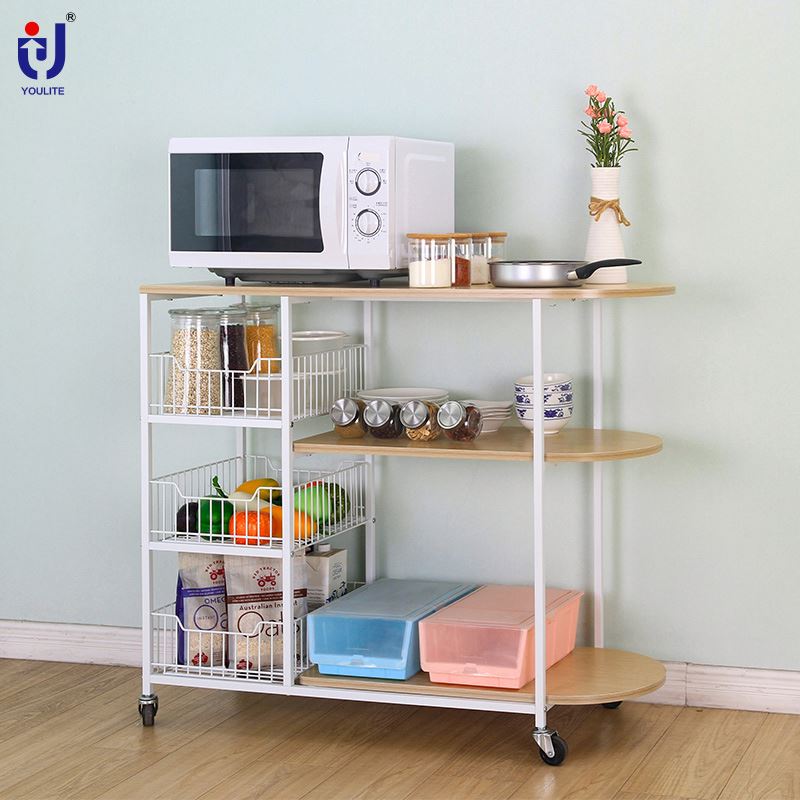 Дешевые Mdf кухня Остров с теплыми тарелками тележка