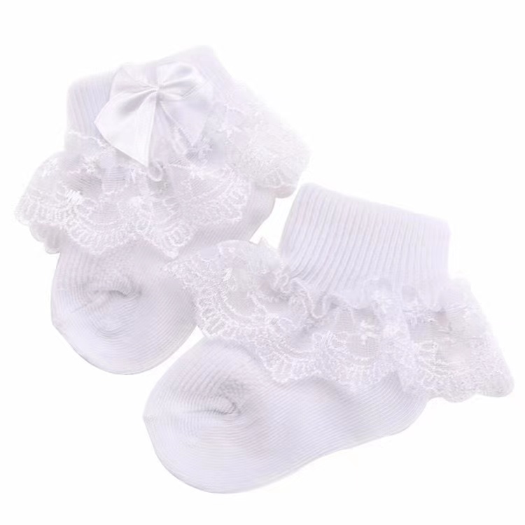 White cute princess spanish baby lace ankle socks baby girl socks ruffle baby socks