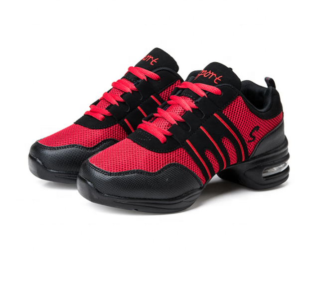 Womens Dance Sneakers Ballroom Outdoor Jazz Mesh Split Sole Lightweight Breathable Lady Platform Shoe
