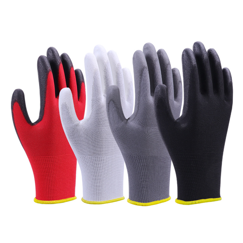 Custom 13G PU Waterproof Garden Safety Gloves Dipped Protective Gloves Construction Protection PU Coated Work Gloves