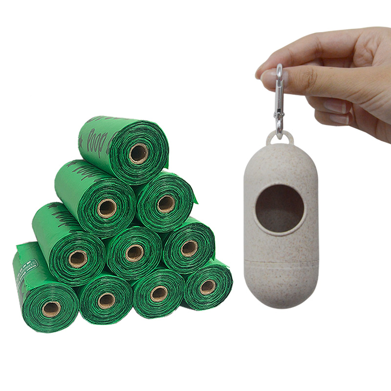 Hot selling eco friendly dispenser doggie waste bag dog poo bags eco friendly biodegradable dog poop bag