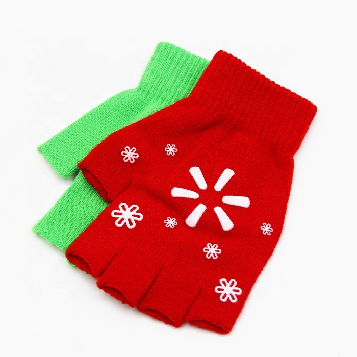 Unisex Knitted Half Finger Winter Gloves Warm Mittens for Daily Life Wholesale Cheap Price Plain Style
