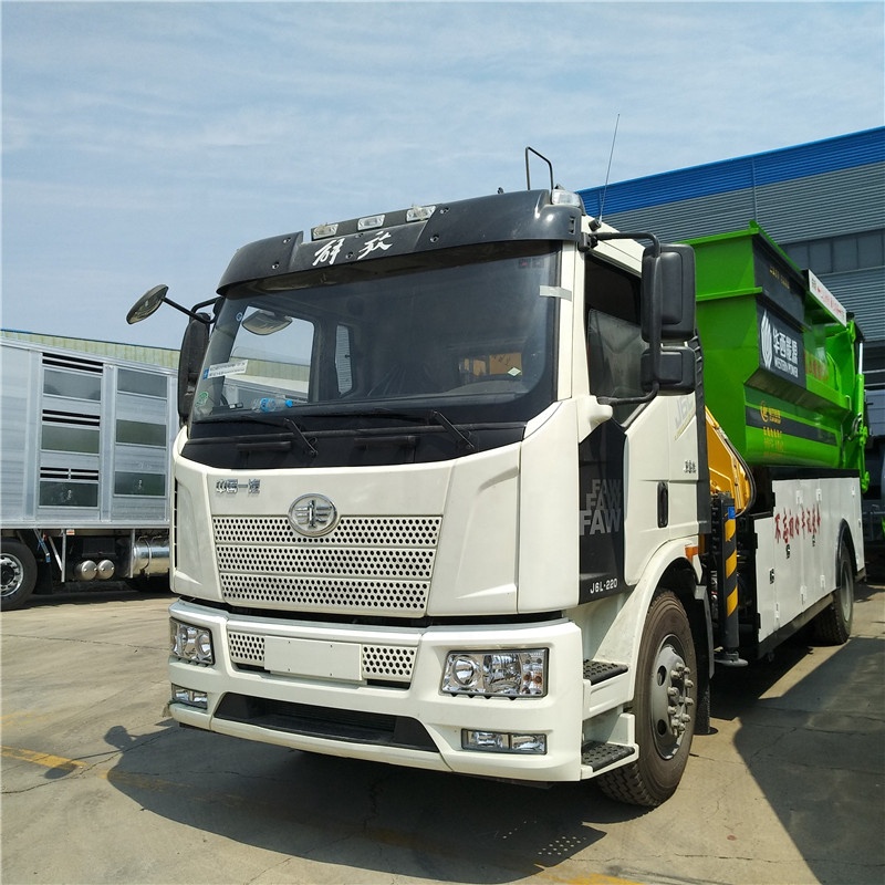 4x2 Dongfeng FAW с краном, 15000 литров, продажа контейнерных мусорных машин