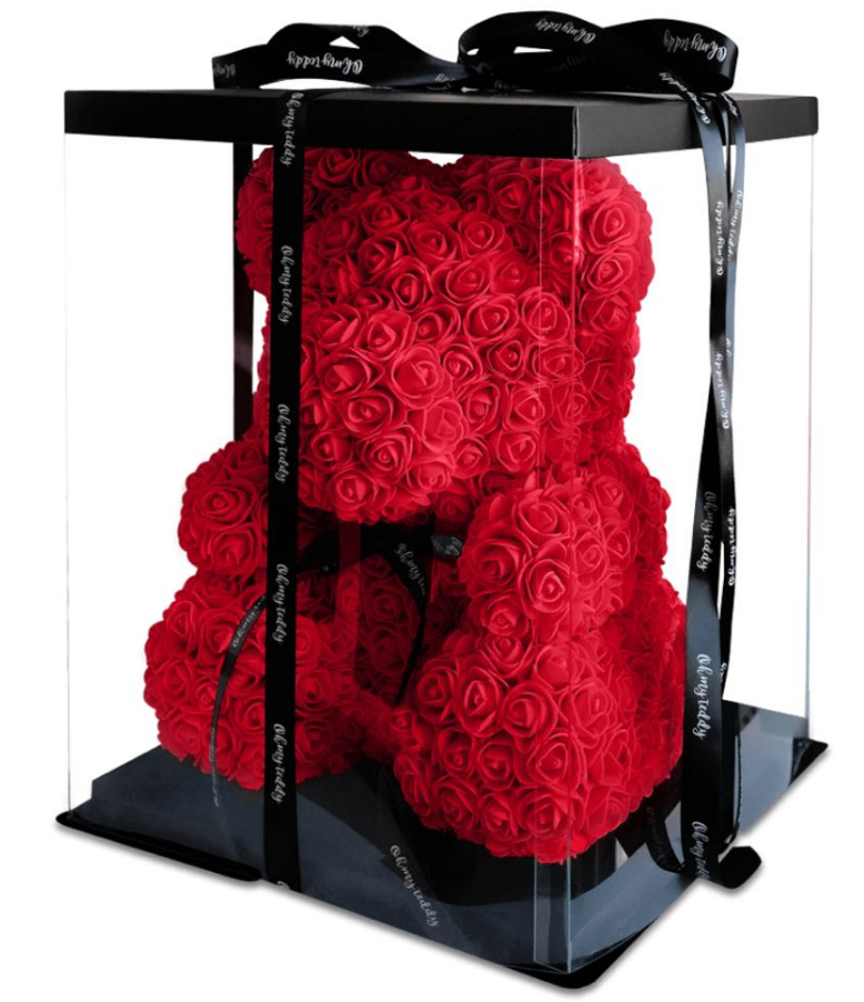 2021 Valentine's Day Gift Artificial Flower Rose Teddy Bear