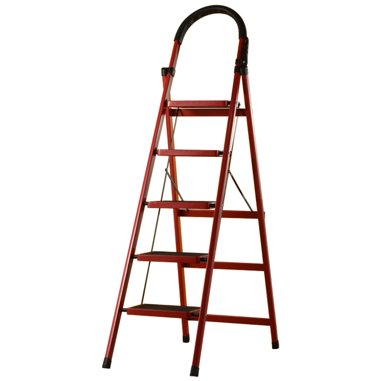 Домашней безопасности 5 Шаг стальной лестницы с поручнем, escalera plegable