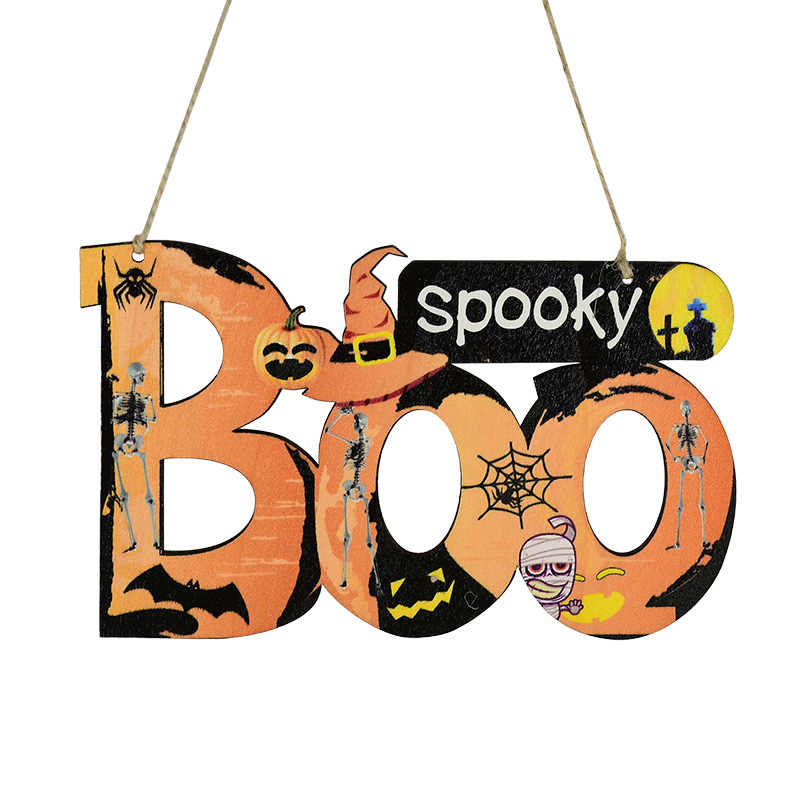 Happy Halloween Wooden Centerpiece Sign Trick or Treat Table Toppers Signs Hanging Ornaments Halloween Party Table Top Decor Toy