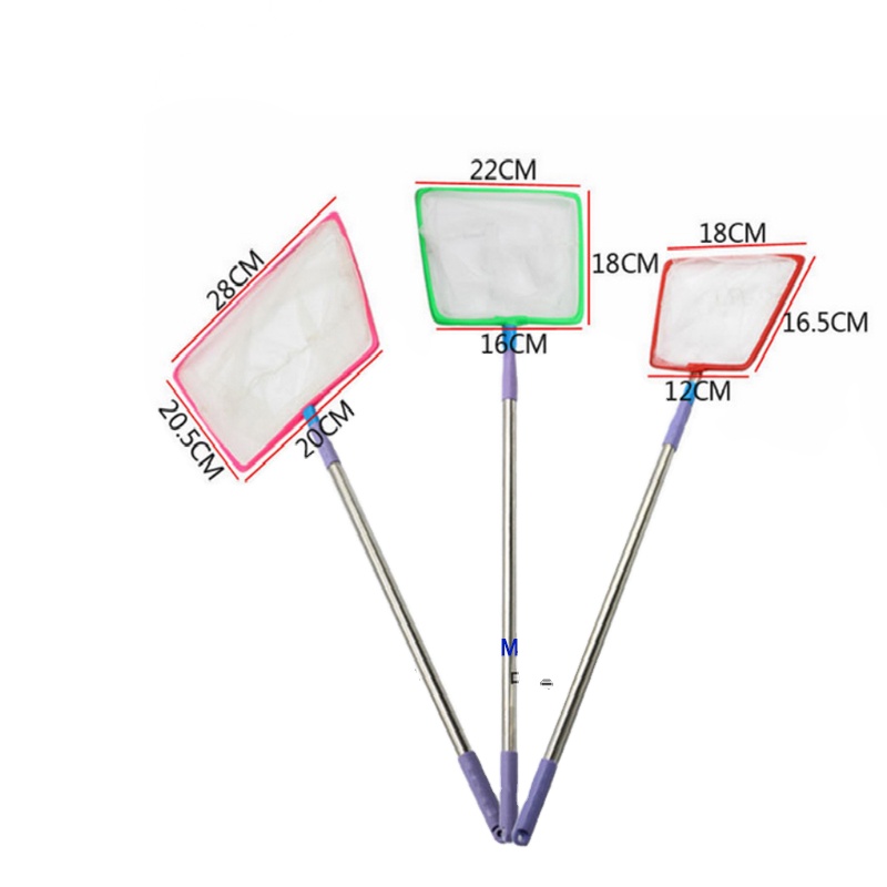 Portable Long Handle Square Aquarium Fish Tank Fishing Net Small Size