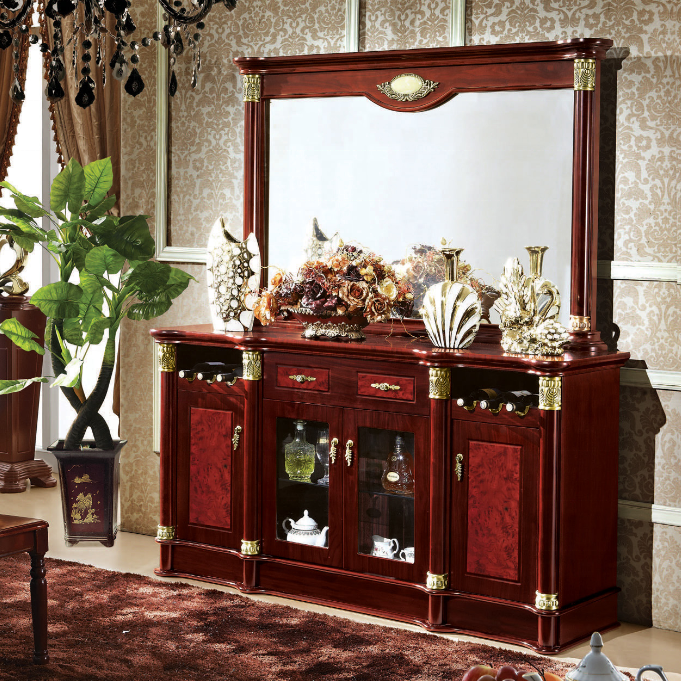 C'est La Vie Factory Direct Dining Room Furniture Mirror Buffet Cabinet Sideboard Wooden with Marble Top